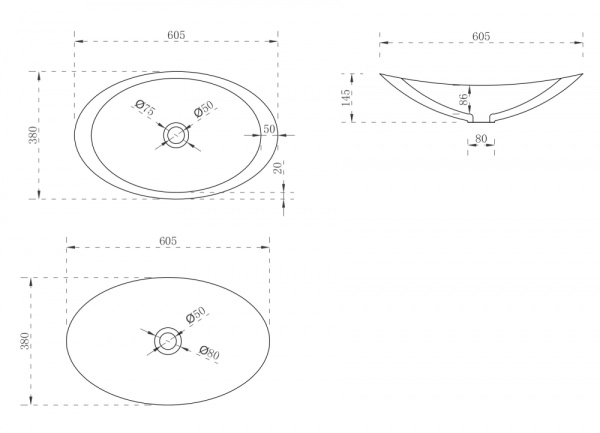 Раковина  овальная Abber STEIN AS2606 искусственный камень цвет белый матовый