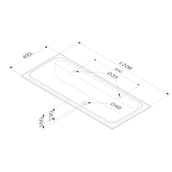 Раковина  прямоугольная Am.Pm Func M8FWPC1200WM искусственный мрамор цвет белый матовый