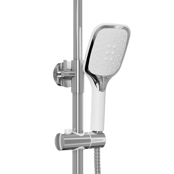 Душевая система со смесителем Grossman Alba 500.K35.06.100/000 монтаж настенная без термостата хром/белый