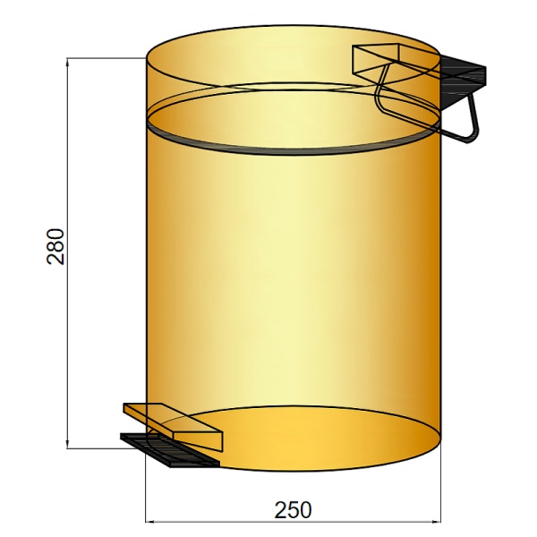Ведро для мусора Boheme Imperiale 10426 напольное цвет Gold