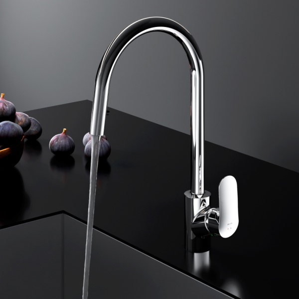 Смеситель для кухни Am.Pm Like F8012000 без подключения к фильтру хром/черный