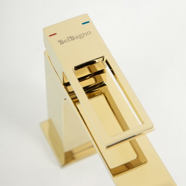 Смеситель для раковины BelBagno Luce LUC-LVM-ORO золото