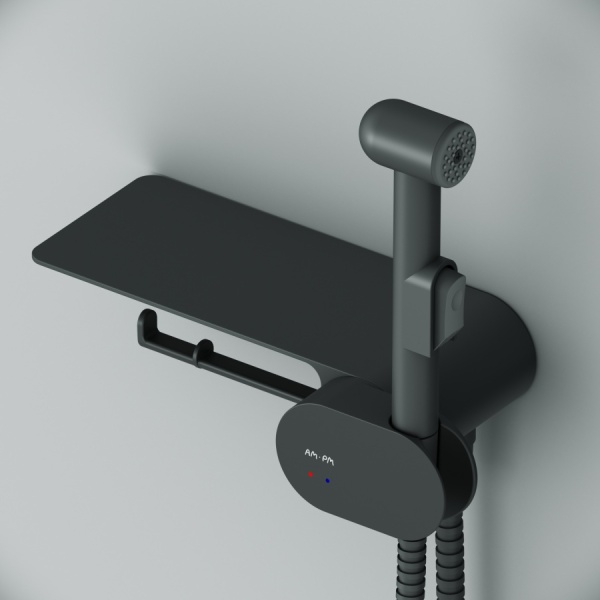 Гигиенический душ Am.Pm Like F0202622 встраиваемый в стену черный матовый