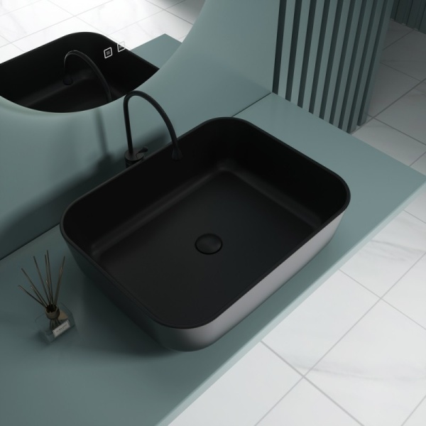 Раковина  прямоугольная Esbano ASTANES-N ESRNASTANMB фаянс цвет черный матовый