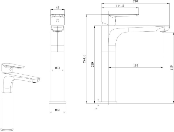 Смеситель для раковины Allen Brau Eclipse 2.0 5.E1A02-00 хром