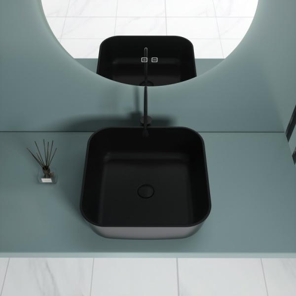 Раковина  квадратная  Esbano ERCINA-N ESRNERCINMB фаянс цвет черный матовый