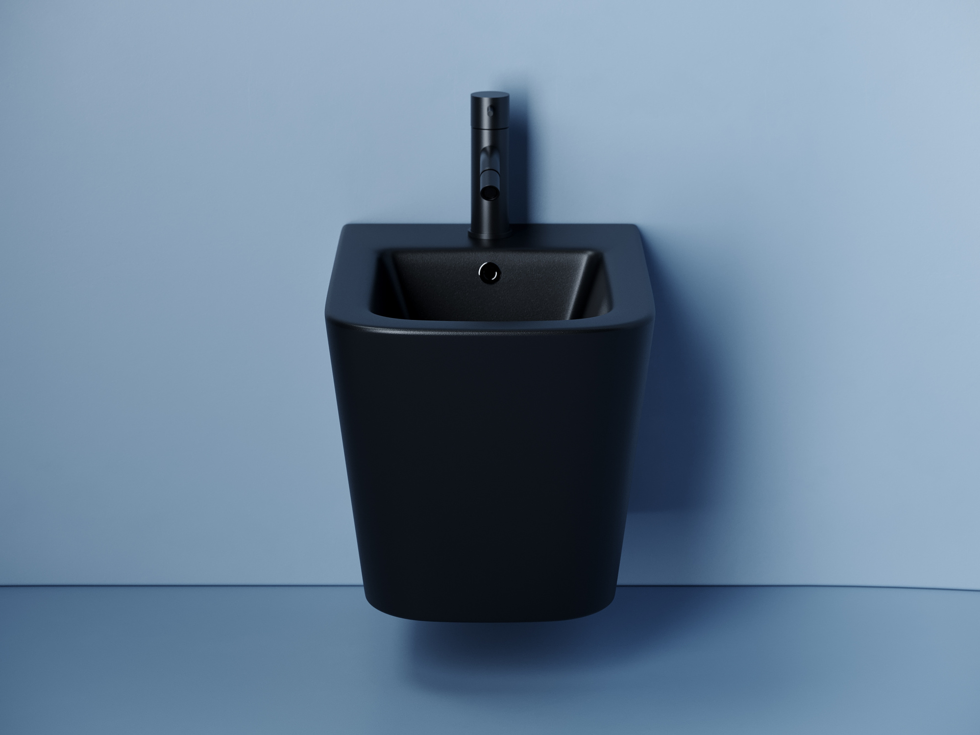 Биде подвесное Ceramica Nova Union CN4010MB фарфор, цвет черный матовый