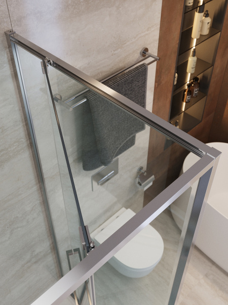 Душевой угол Cezares Lux LUX-AH-FS-1-70/80-C-CR прямоугольный 70x80 стекла прозрачные, профиль хром