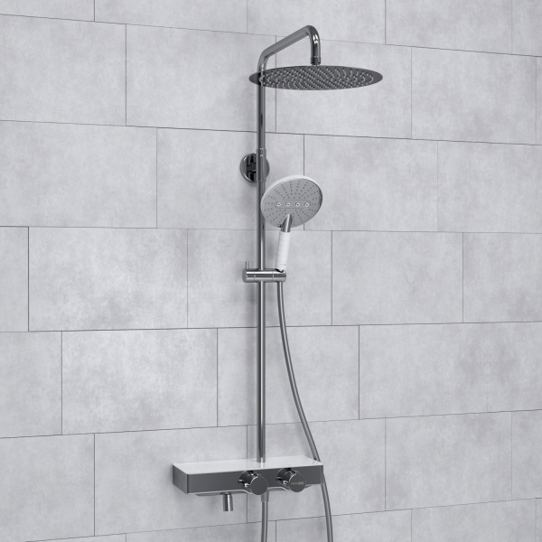 Душевая система со смесителем Wasserkraft  A113.116.059.CH Thermo монтаж настенная с термостатом хром