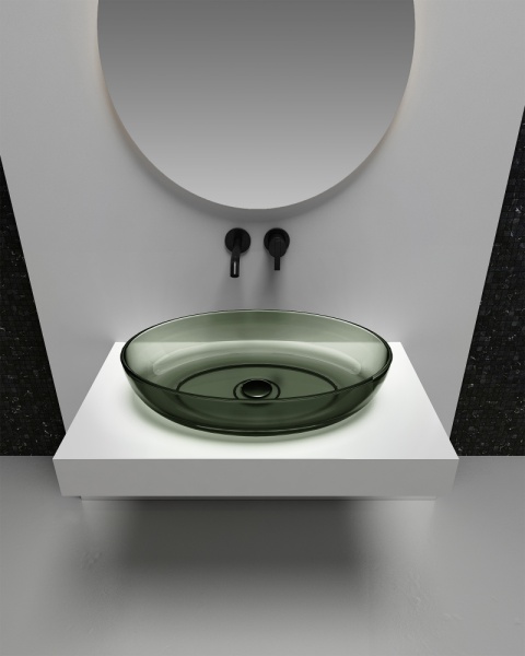 Раковина  овальная Abber Kristall AT2801Vesuvian полиэфирная смола цвет оливковый