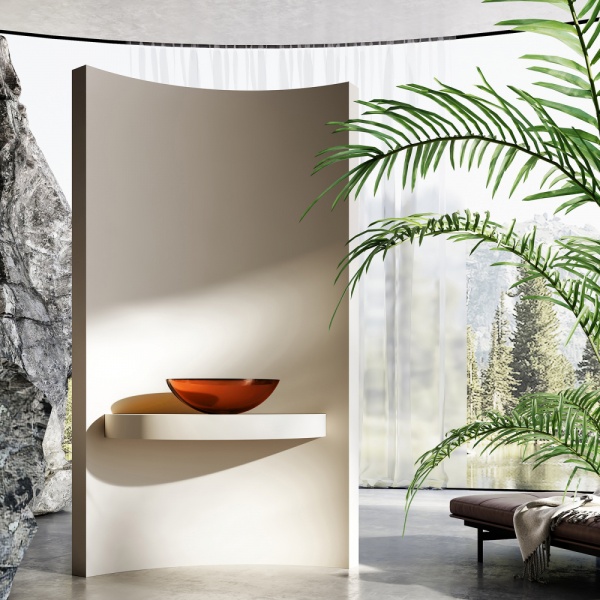 Раковина  овальная Abber Kristall AT2802Opal полиэфирная смола цвет коричневый