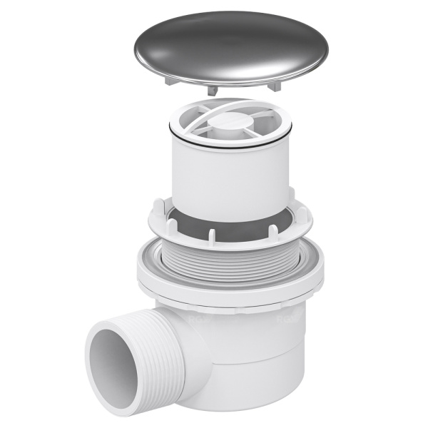 Сифон для душевых поддонов RGW Velplex QYD-06 18241106-01* пластик хром