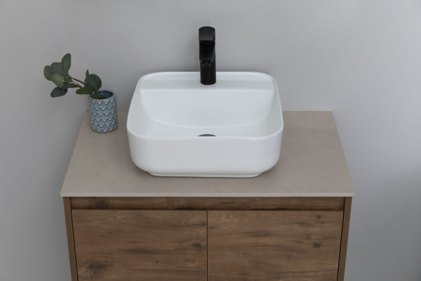 Раковина накладная квадратная  Aquanet City CITY-2 керамика цвет белый