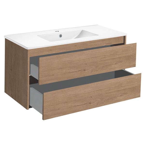 Тумба  подвесная Vincea Gio VMC-2G100NO 100 см  2 ящика цвет N.Oak 