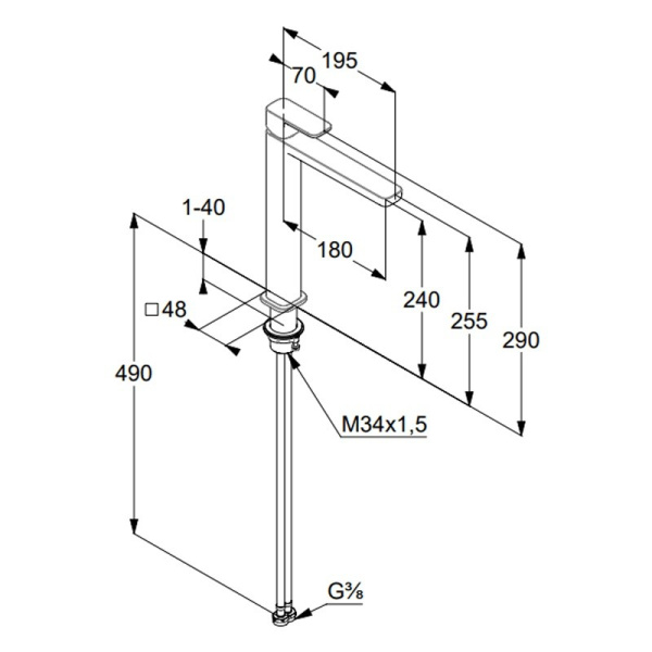 Смеситель для раковины Kludi Renon 422980575 хром