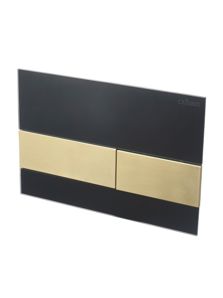 Кнопка смыва механическая Cezares Lux LUX-GN-1-BORO цвет черный-золото