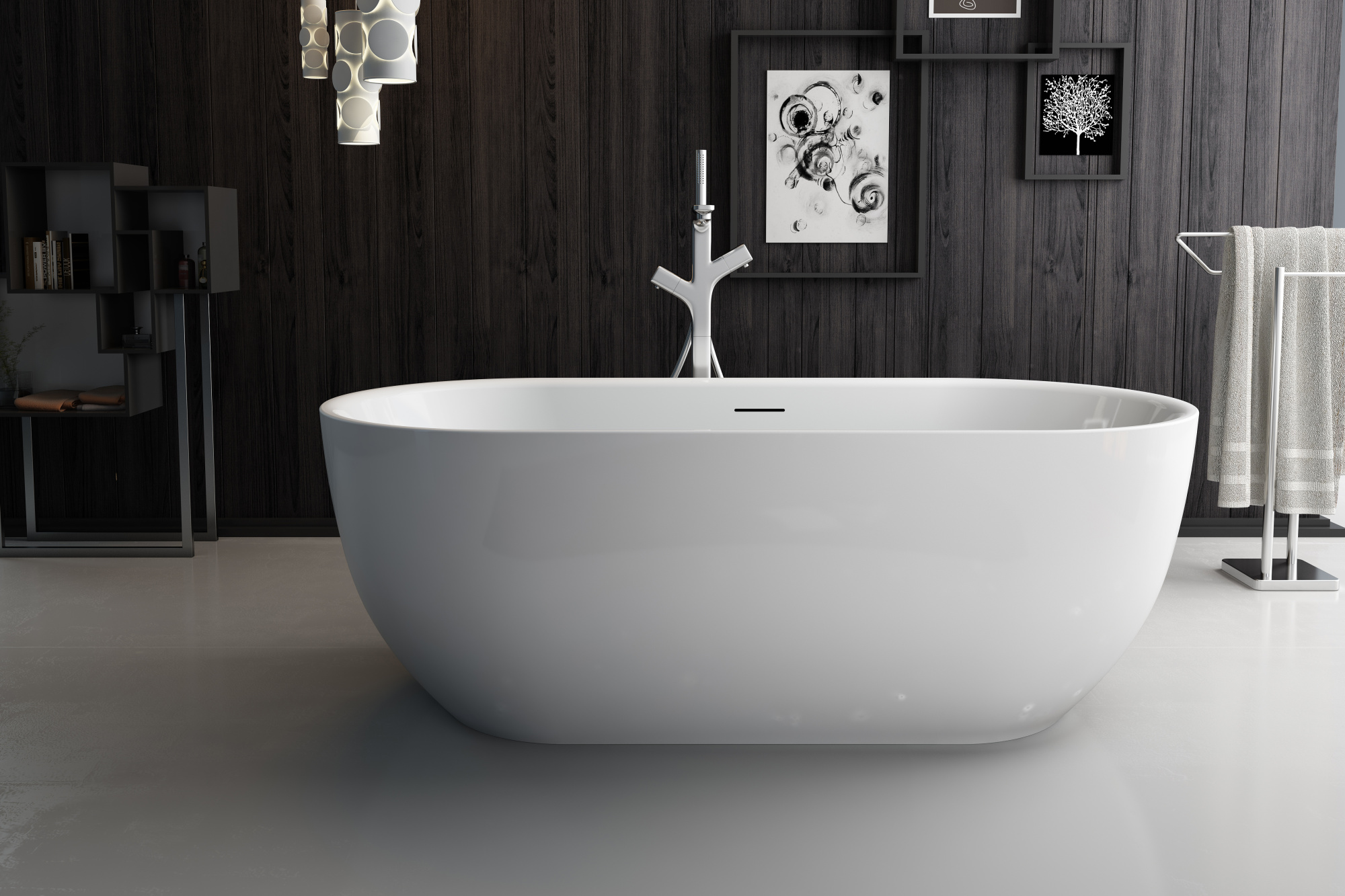 Акриловая ванна отдельностоящая BelBagno  BB70-1700-800 170x80 овальная цвет белый