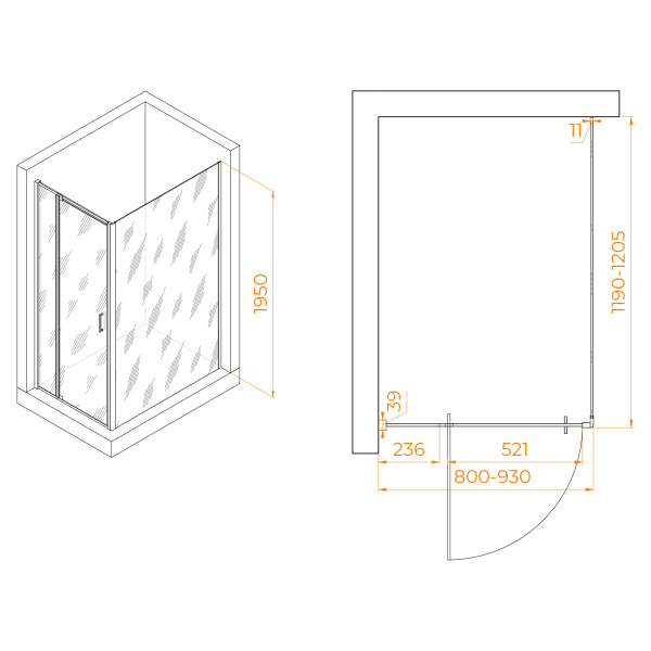 Душевой угол RGW Passage PA-078 350807882-11 прямоугольный 80x120 стекла прозрачные, профиль хром