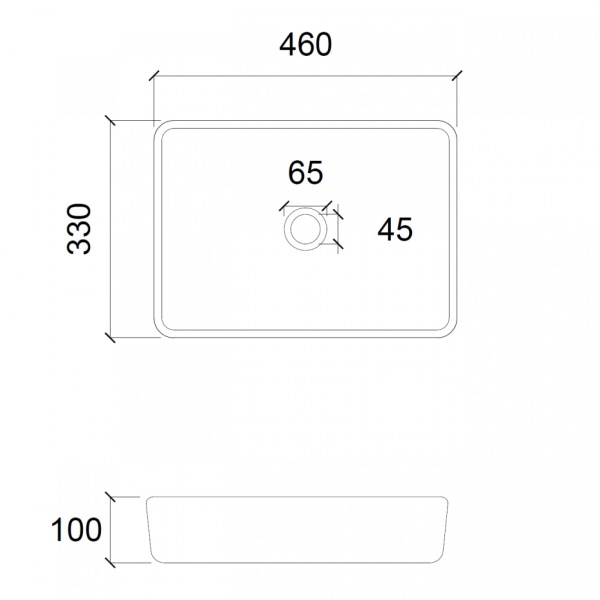 Раковина  прямоугольная Abber GLAS AK2313B стекло цвет черный