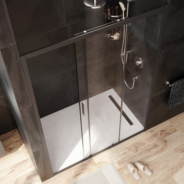 Душевая дверь Am.Pm Gem W90G-140-1-195BT 140 см стекла прозрачные, профиль черный