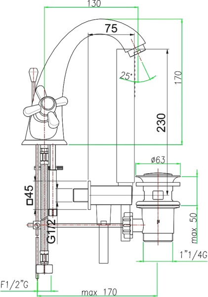 Смеситель для раковины Webert Armony AM700102015 хром