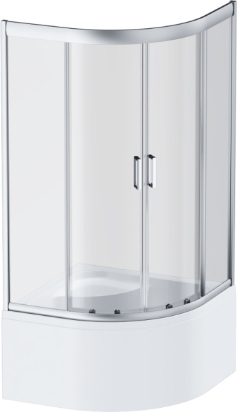 Душевой угол Am.Pm Gem W90G-401A090WT четверть круга  стекла прозрачные, профиль серебро