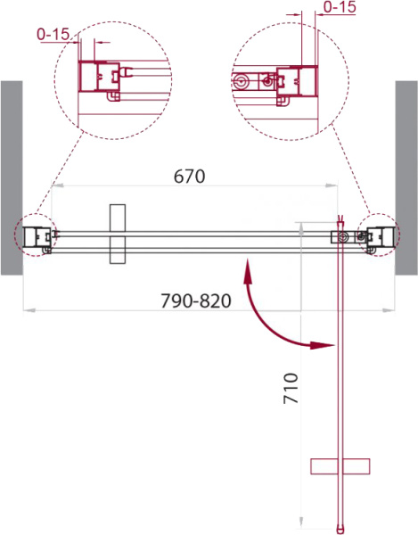 Душевая дверь BelBagno Marmi MARMI-B-1-80-C-Cr 80 см стекла прозрачные, профиль хром