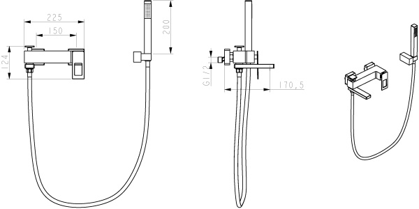 Смеситель  Boheme Q 143-CRUW настенный 
без термостата 