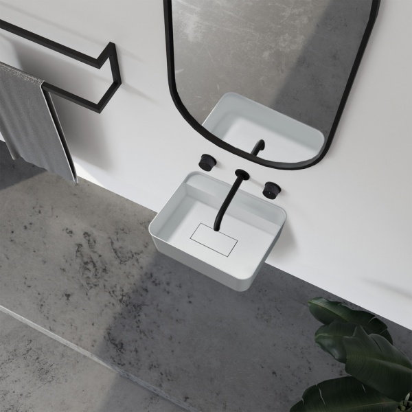 Раковина  прямоугольная Abber STEIN AS2626 искусственный камень цвет белый матовый