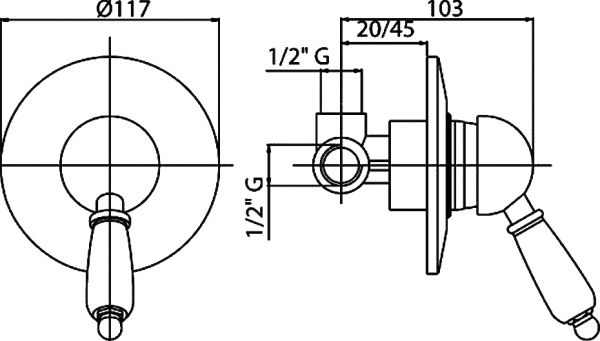 Комплект смесителей   Cezares Vintage VINTAGE-DIM-02-Sw 