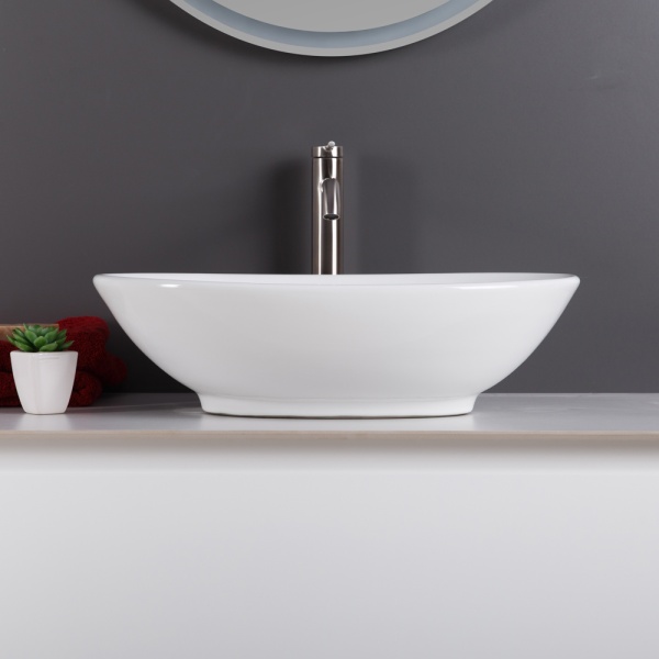 Раковина накладная овальная BelBagno  BB1147 фаянс цвет белый