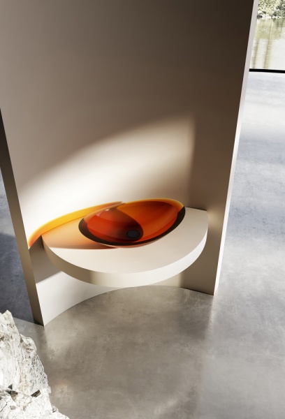 Раковина  овальная Abber Kristall AT2808Opal полиэфирная смола цвет коричневый