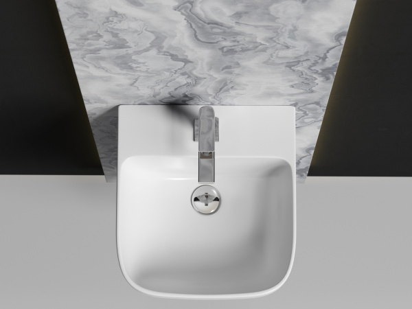 Раковина подвесная моноблок прямоугольная Ceramica Nova Dion CN6067 фарфор цвет белый