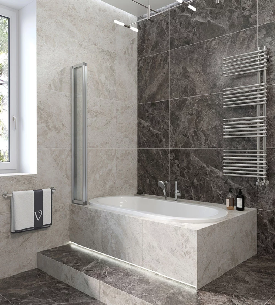 Шторка для ванны Veconi Palau PL74L-120-01-19C4 120 см, стекла прозрачные, профиль хром