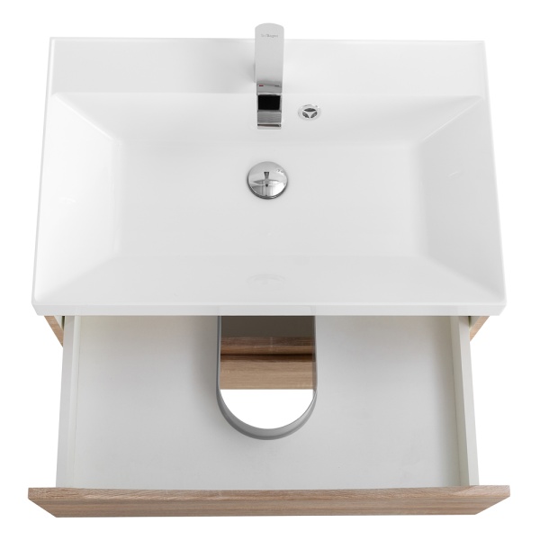 Тумба под раковину подвесная BelBagno Marino MARINO-600-2C-SO-WO-P 60 см  2 ящика цвет Rovere Bianco 