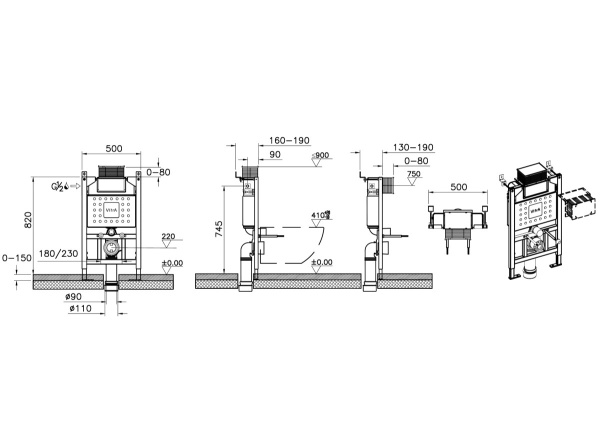 Инсталляция для подвесного унитаза VitrA Unity 761-5805-01 механическая