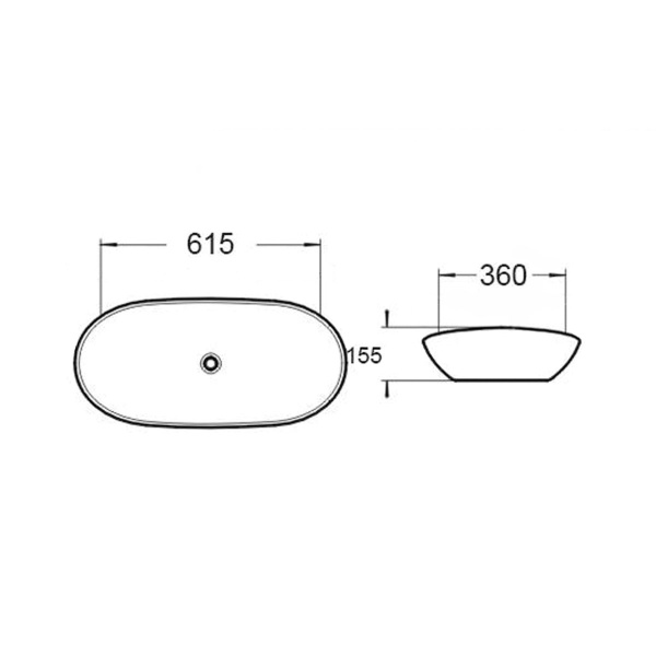 Раковина накладная овальная Vincea  VBS-508MB фарфор цвет черный матовый