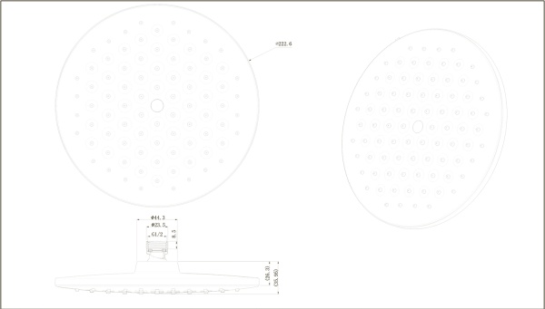 Верхний душ Bravat Built-in P70253BW-ENG черный 