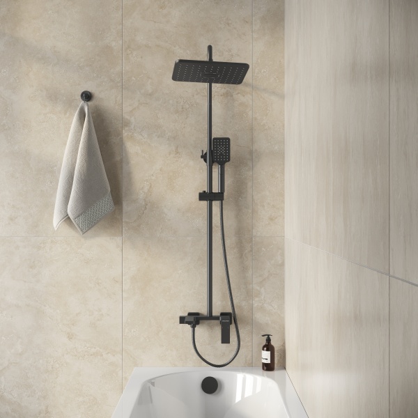 Душевая система со смесителем Grossman Style 500.K35.05.210 монтаж настенная без термостата черный