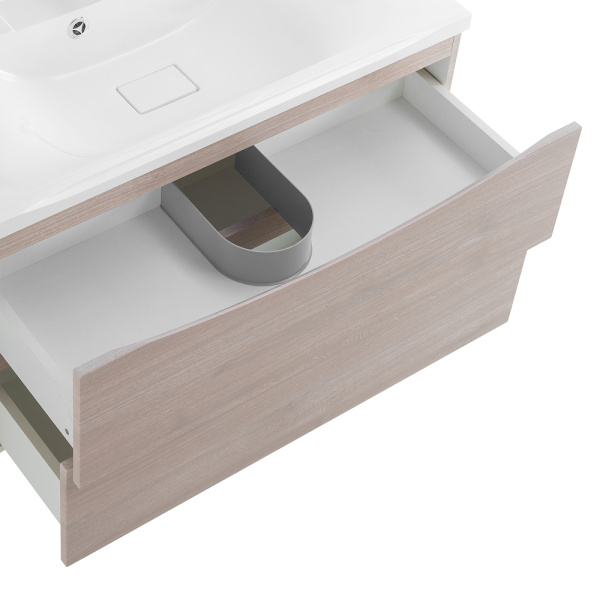 Тумба под раковину подвесная BelBagno Marino MARINO-900-2C-SO-RG-P 90 см  2 ящика цвет Rovere Grigio 