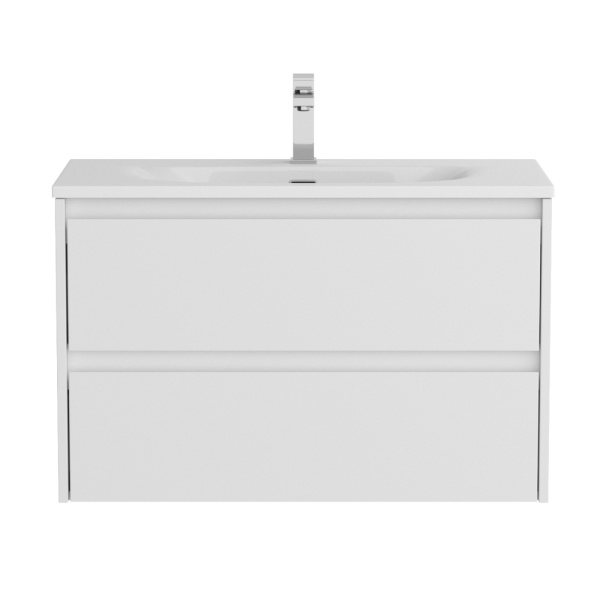 Тумба под раковину подвесная BelBagno Kraft 39-800/390-2C-SO-BO 80 см  2 ящика цвет Bianco Opaco 