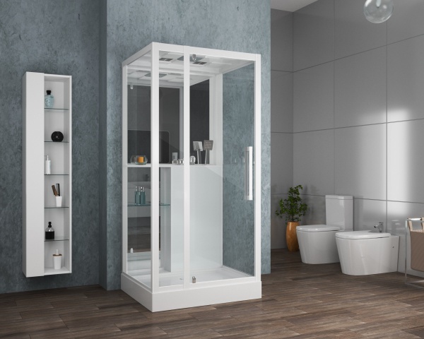 Душевая кабина с крышей Grossman  GR161 квадратная   90x90 стекла прозрачные, профиль белый