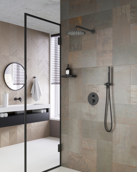 Душевая система со смесителем Timo Saona SX-2369/03SM монтаж встраиваемая в стену без термостата черный