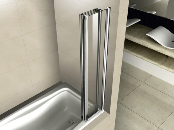 Шторка для ванны складная  Cezares Pratico PRATICO-V-5-120/140-C-Cr 120 см, стекла прозрачные, профиль хром