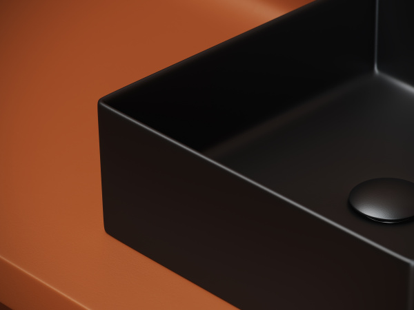 Раковина накладная квадратная  Ceramica Nova Element CN6068MB фарфор цвет черный матовый