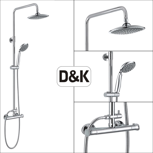 Душевая система со смесителем D&K Bayern DA2113701B09 монтаж настенная с термостатом хром