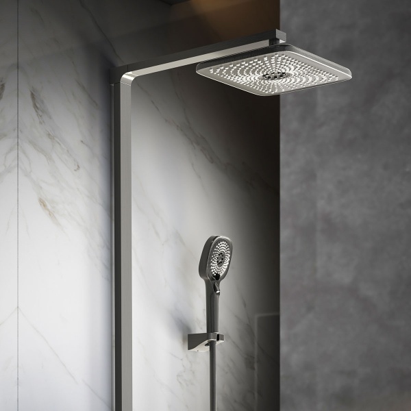 Душевая система со смесителем Vincea Inspire VSFS-3I13TGM монтаж настенная с термостатом вороненая сталь