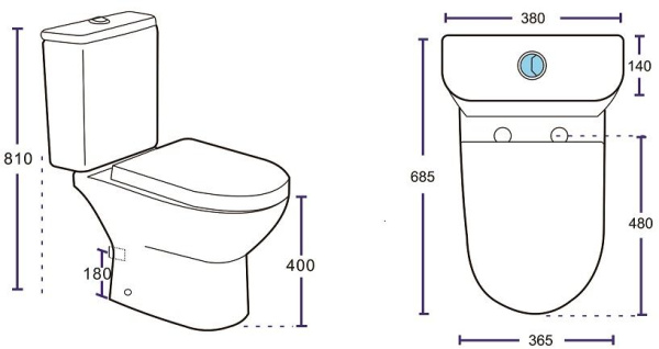 Бачок напольного унитаза Aquanet Ray Ray-C-1 цвет белый