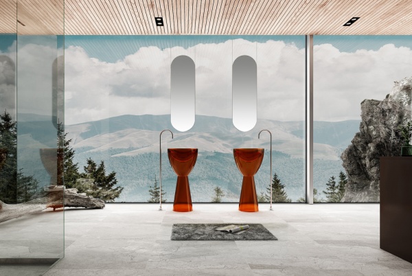 Раковина  круглая Abber Kristall AT2703Opal полиэфирная смола цвет коричневый