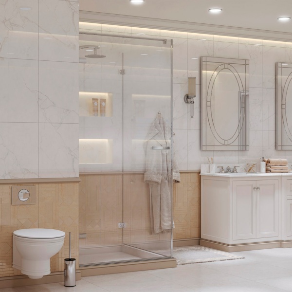 Душевой угол Ambassador Abner 10011101L 90x90 стекла прозрачные, профиль хром